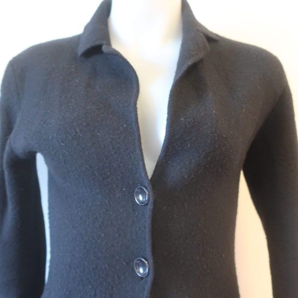Raffi Black classic Cashmere Button-Front Women's Cardigan Sweater size small - Picture 4 of 7